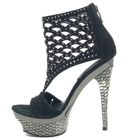 CHINESE LAUNDRY SILVER RHINESTONE PLATFORM HEEL - Picture 6 of 8